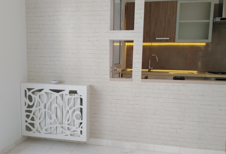 cache radiateur design blanc